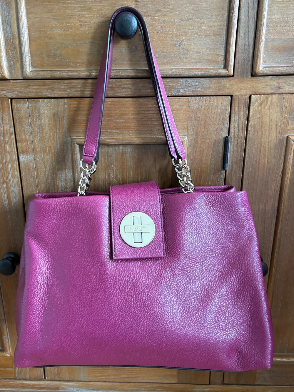 Kate Spade Town Road Elena Satchel in Raspberry, EUC
